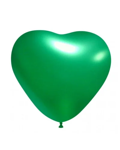 Palloncini Cuore Metallizzati 13.5 cm in Lattice Pastello BalloonUp Verde Scuro Metallizzato