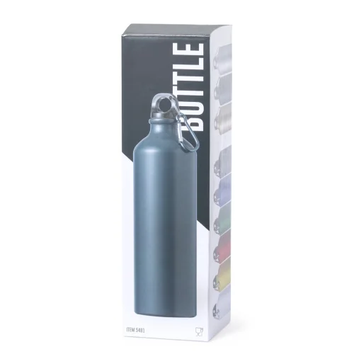 Borraccia Delby 800ml alluminio opaca con moschettone colorata
