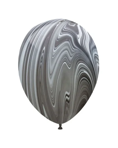 Palloncini SuperAgate 30 cm Marmorizzati - Lattice 4 Colori Bianco e Nero