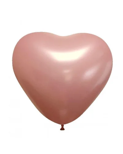 Palloncini Cuore Pastello 38cm in Lattice Biodegradabile - BalloonUP Rosa Antico Metallizzato