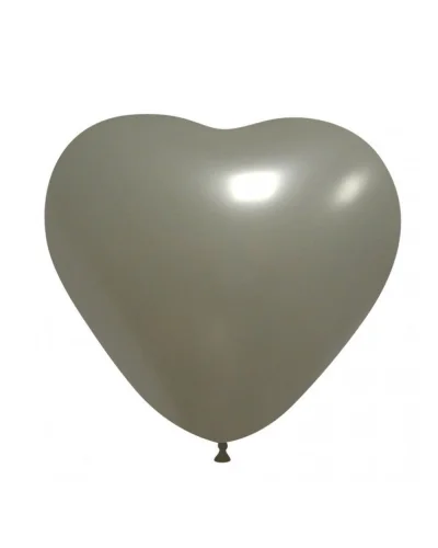Palloncini Cuore Pastello 38cm in Lattice Biodegradabile - BalloonUP Argento
