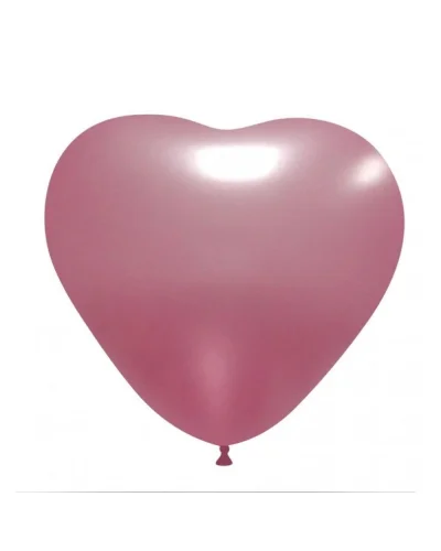 Palloncini Cuore Pastello 38cm in Lattice Biodegradabile - BalloonUP Rosa Metallizzato