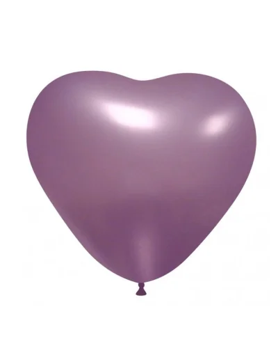 Palloncini Cuore Pastello 38cm in Lattice Biodegradabile - BalloonUP Lavanda Metallizzato