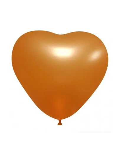 Palloncini Cuore Pastello 38cm in Lattice Biodegradabile - BalloonUP Arancio Metallizzato
