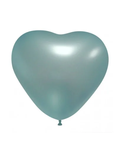 Palloncini Cuore Pastello 38cm in Lattice Biodegradabile - BalloonUP Celeste Metallizzato