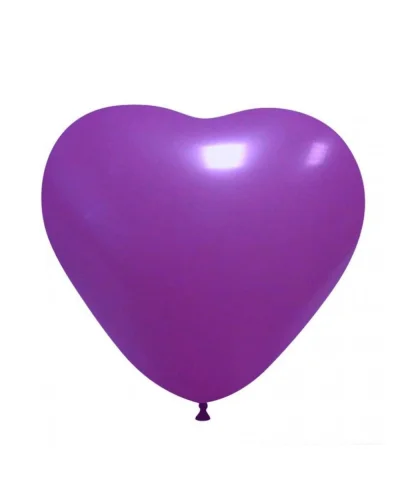 Palloncini cuore pastello in lattice 44cm biodegradabili Balloonia Viola