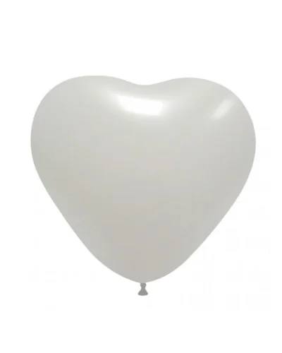 Palloncini cuore pastello in lattice 44cm biodegradabili Balloonia Bianco