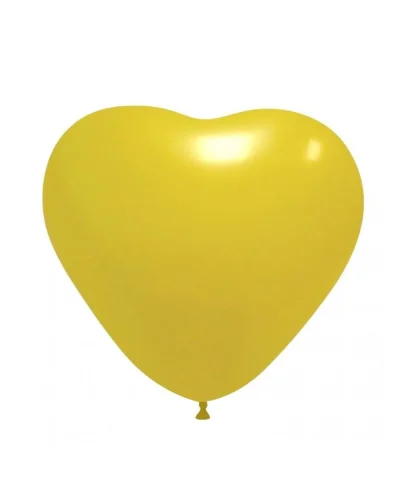 Palloncini cuore pastello in lattice 44cm biodegradabili Balloonia Giallo