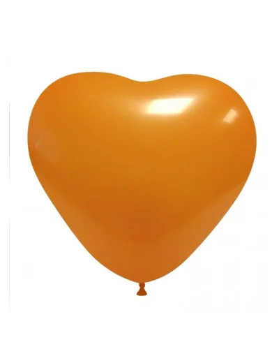 Palloncini cuore pastello in lattice 44cm biodegradabili Balloonia Arancio