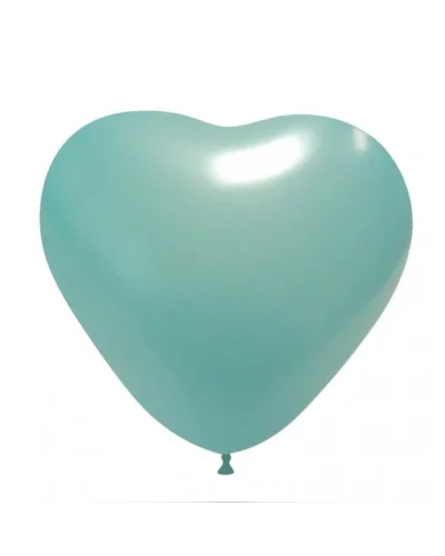 Palloncini cuore pastello in lattice 44cm biodegradabili Balloonia Celeste