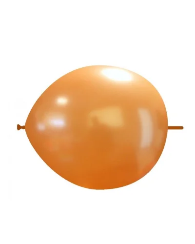 Palloncini Link Lattice 14 cm Metallici Biodegradabili Balloonia Arancio Metallizzato