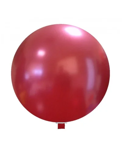 Pallone rotondo 60 cm metallizzato in lattice BallonX multicolor Rosso Scuro Metallizzato