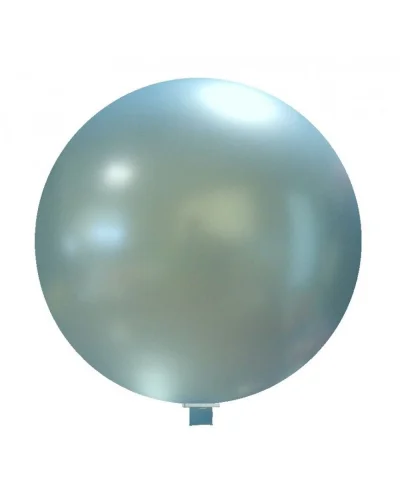 Pallone rotondo 60 cm metallizzato in lattice BallonX multicolor Celeste Metallizzato