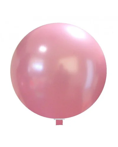 Pallone rotondo 60 cm metallizzato in lattice BallonX multicolor Rosa Metallizzato
