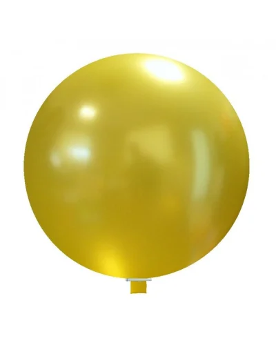 Pallone rotondo 60 cm metallizzato in lattice BallonX multicolor Giallo Metallizzato
