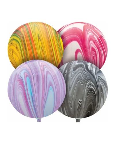 Pallone gigante Superagate 76 cm in lattice, 4 colori marmorizzati