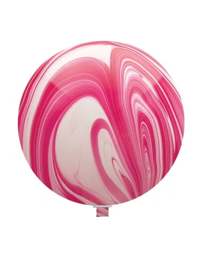 Pallone gigante Superagate 76 cm in lattice, 4 colori marmorizzati Bianco e Rosso