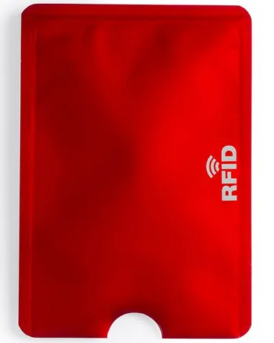 Porta Carte Becam Alluminio 6,2x9 cm Ultraleggero Argento Rosso
