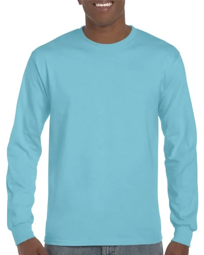 T-shirt Hammer manica lunga cotone no label Sport Lagoon Blue