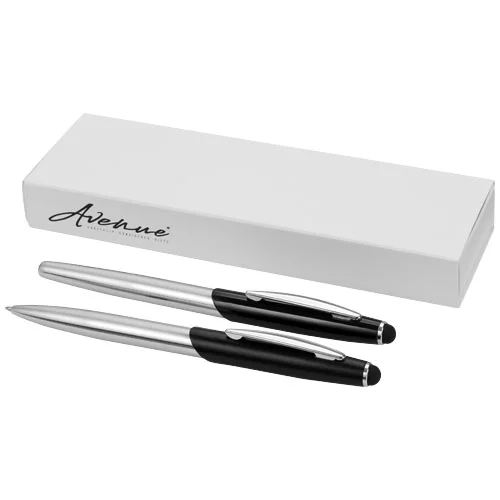 Set Penne Avenue Geneva: Sfera e Roller con Stylus Cromato, Nero