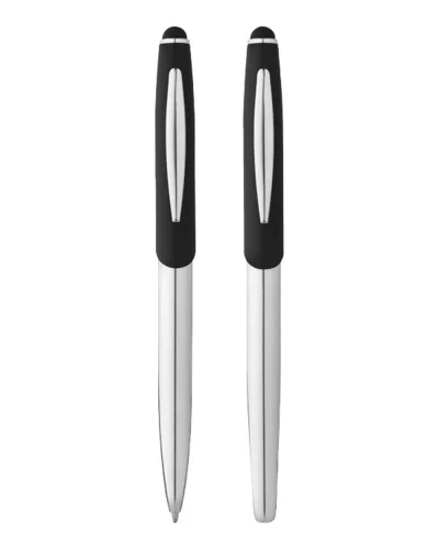 Set Penne Avenue Geneva: Sfera e Roller con Stylus Cromato, Nero