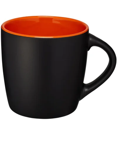 Tazza Riviera in ceramica colorata 340ml by Riviera – opaca, lavabile Nero / Arancio