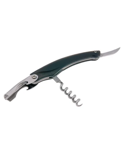 Apribottiglia MAC in acciaio inox con tagliacapsule, 11 cm Nero
