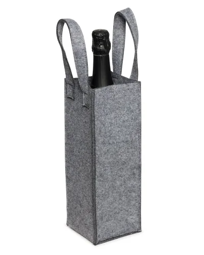 Sacca porta bottiglia in feltro grigio, elegante e resistente