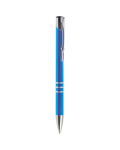 Penna a sfera Chrome alluminio, meccanismo a scatto Unika Blu