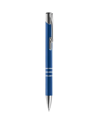 Penna a sfera Chrome alluminio, meccanismo a scatto Unika Blu scuro