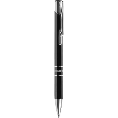 Penna a sfera Chrome alluminio, meccanismo a scatto Unika Nero