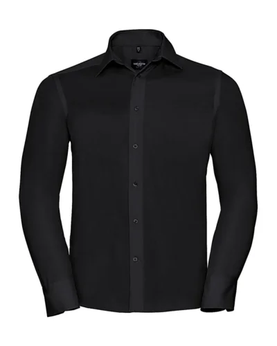 Camicia cotone non-stiro Tailored Fit manica lunga , bianca Nero