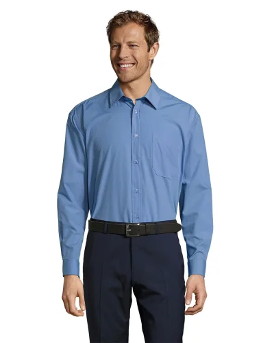 Camicia Baltimore Classic Fit, poliestere cotone 105g Blu Medio