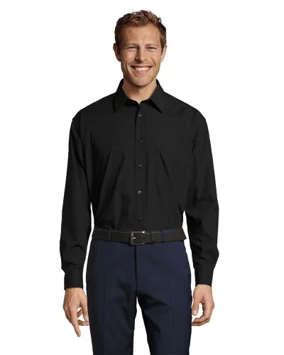 Camicia Baltimore Classic Fit, poliestere cotone 105g Nero
