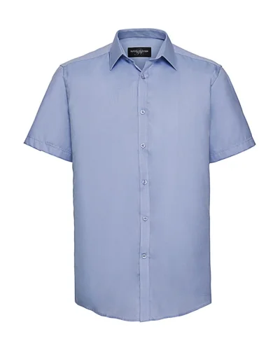 Camicia uomo Herringbone bianca Tailored Fit 84% cotone Light Blue