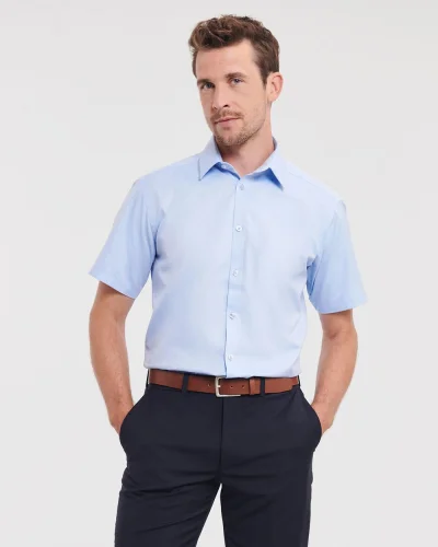 Camicia uomo Herringbone bianca Tailored Fit 84% cotone