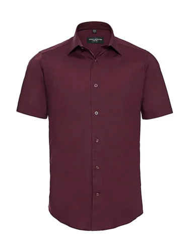 Camicia attillata uomo cotone stretch 140g  maniche corte