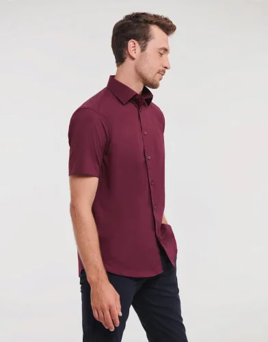 Camicia attillata uomo cotone stretch 140g  maniche corte