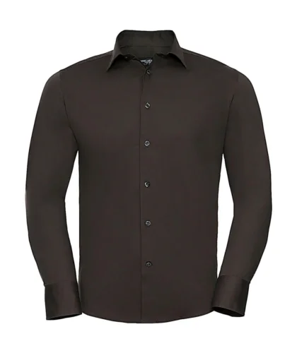 Camicia slim fit stretch cotone 97% elastan uomo maniche lunghe