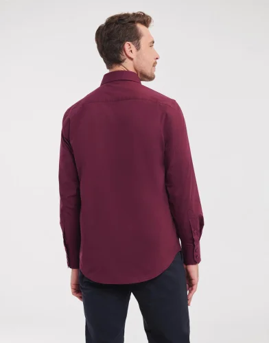 Camicia slim fit stretch cotone 97% elastan uomo maniche lunghe