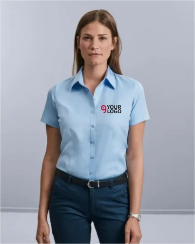 Camicia donna slim, cotone lisca di pesce 130g/m²