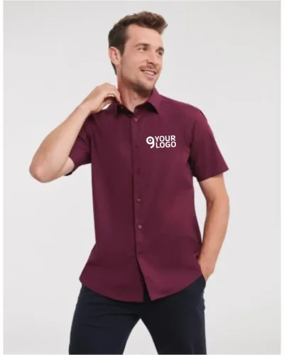 Camicia attillata uomo cotone stretch 140g  maniche corte