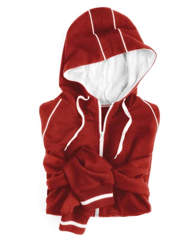 Felpa Enjoy full zip con cappuccio, personalizzabile Rosso