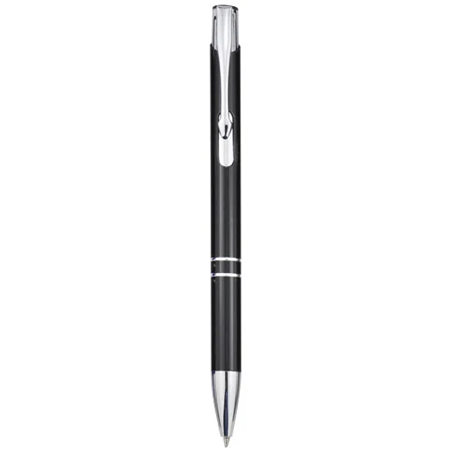 Penna a sfera Moneta alluminio laccato con dettagli cromati 14cm Argento
