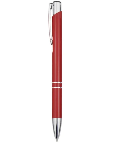 Penna a sfera Moneta alluminio laccato con dettagli cromati 14cm Rosso