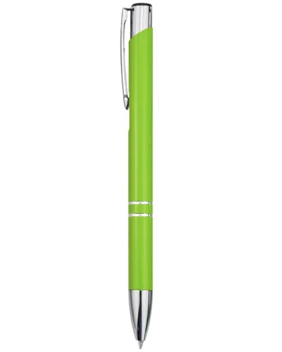 Penna a sfera Moneta alluminio laccato con dettagli cromati 14cm Lime