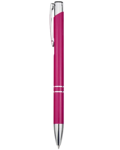 Penna a sfera Moneta alluminio laccato con dettagli cromati 14cm