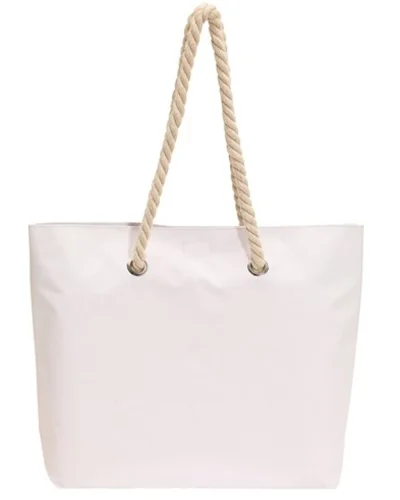 Borsa multiuso CAPRI mare, richiudibile, manici in corda Bianco