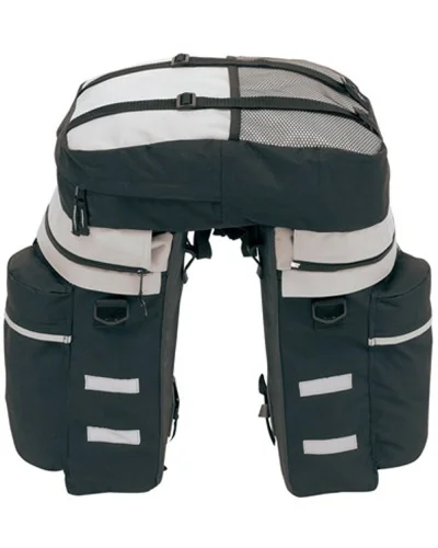 Set borse bici BIKE nere, riflettenti, antipioggia e zaino, poliestere