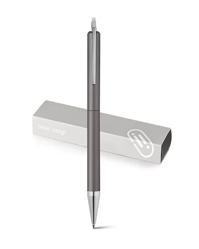 HOOK Penna a sfera bronzo opaco, meccanismo rotazione, refill blu